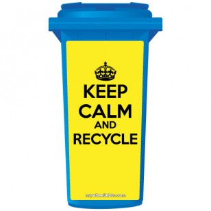 Keep Calm And Recycle Crown Wheelie Bin Sticker Panel